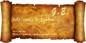 Gáspár Endre névjegykártya